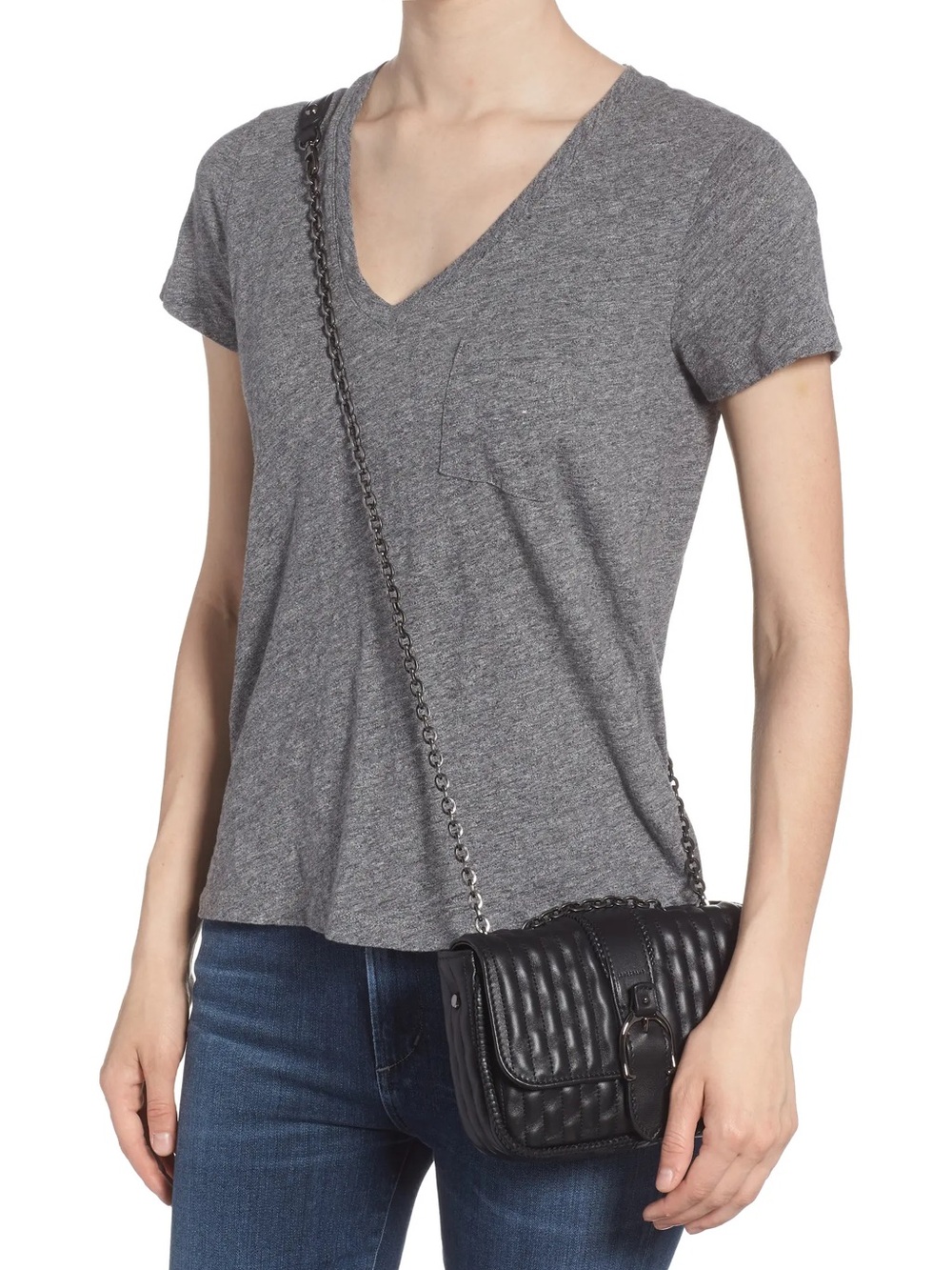 Longchamp Black Quilted Leather Crossbody with Chain Strap - Picture 2 of 6
